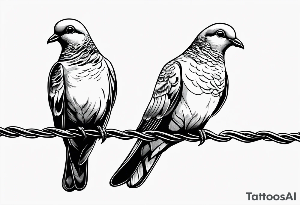 two doves sitting on a wire tattoo idea