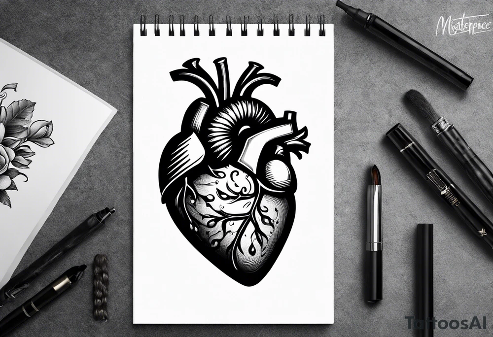 Heart versus mind tattoo idea