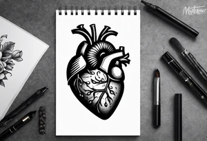 Heart versus mind tattoo idea