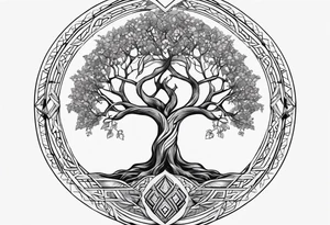 Yggdrasil simple with à losange tattoo idea