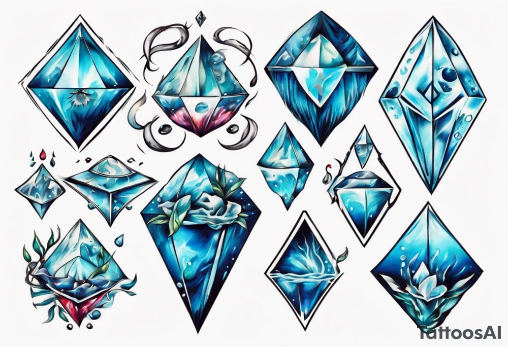 water diamond tattoo idea