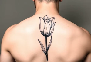 Long steamed tulip tattoo idea