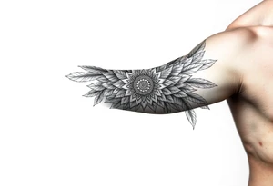 spiritual feathers ornamental mandala shaman tattoo idea
