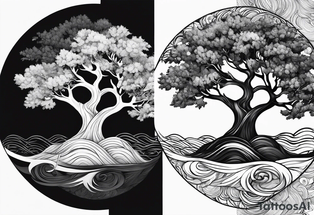 Joshua yin and yang tree tattoo idea