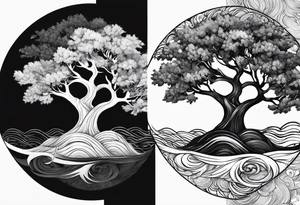 Joshua yin and yang tree tattoo idea
