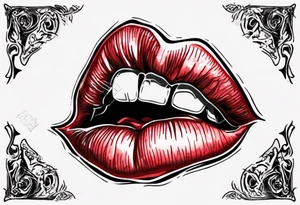 A lip print with "Kiss my a$$" written inside it tattoo idea