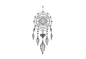 Geometric dreamcatcher tattoo idea