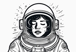 Crying astronaut tattoo idea