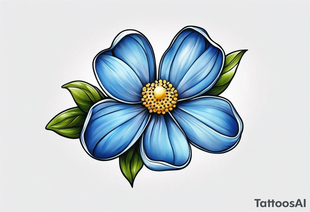 Small tattoo of a forget me knot flower, tattoo idea