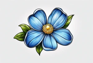 Small tattoo of a forget me knot flower, tattoo idea