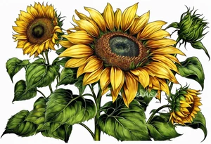 Sunflower for a male tattoo idea