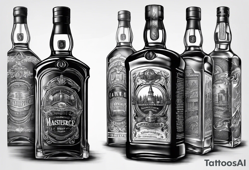 Imported whiskey bottle tattoo idea