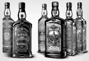 Imported whiskey bottle tattoo idea