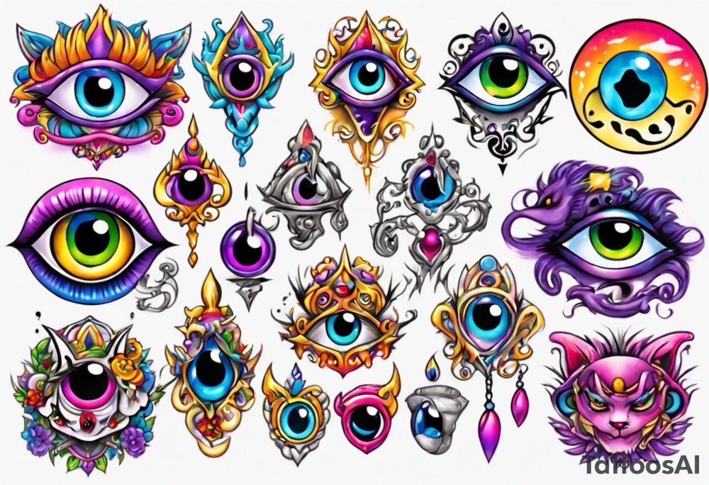 Lisa frank evil eye tattoo idea