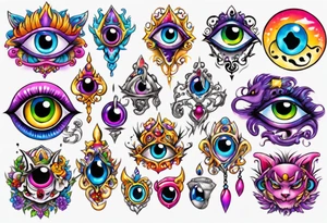 Lisa frank evil eye tattoo idea