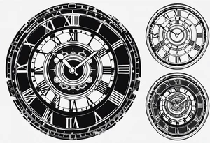 A mechanical clock with internal gears set for 4:03am. The brand of clock says Lincoln and the date is Apr 8 tattoo idea