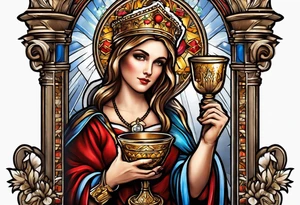Saint Barbara holding a chalice tattoo idea