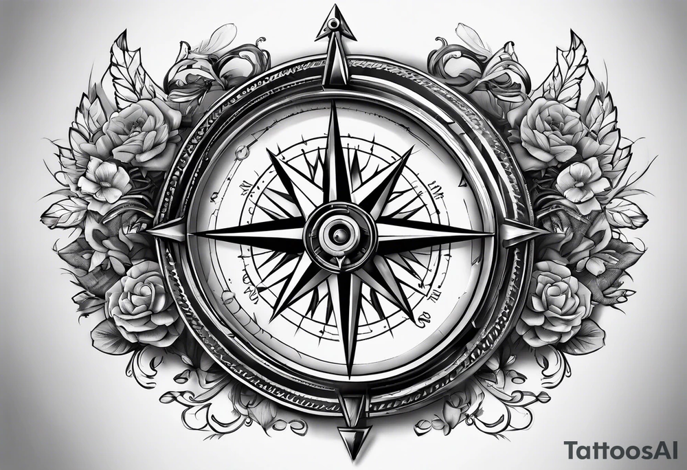 compass with broken chain for inner forearm tattoo idea