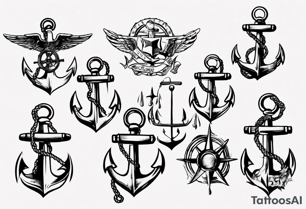 US navy anchor tattoo idea