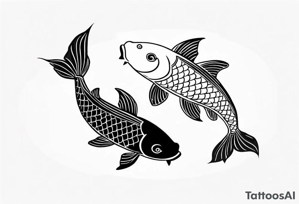 2 koi fishes super tiny tattoo idea