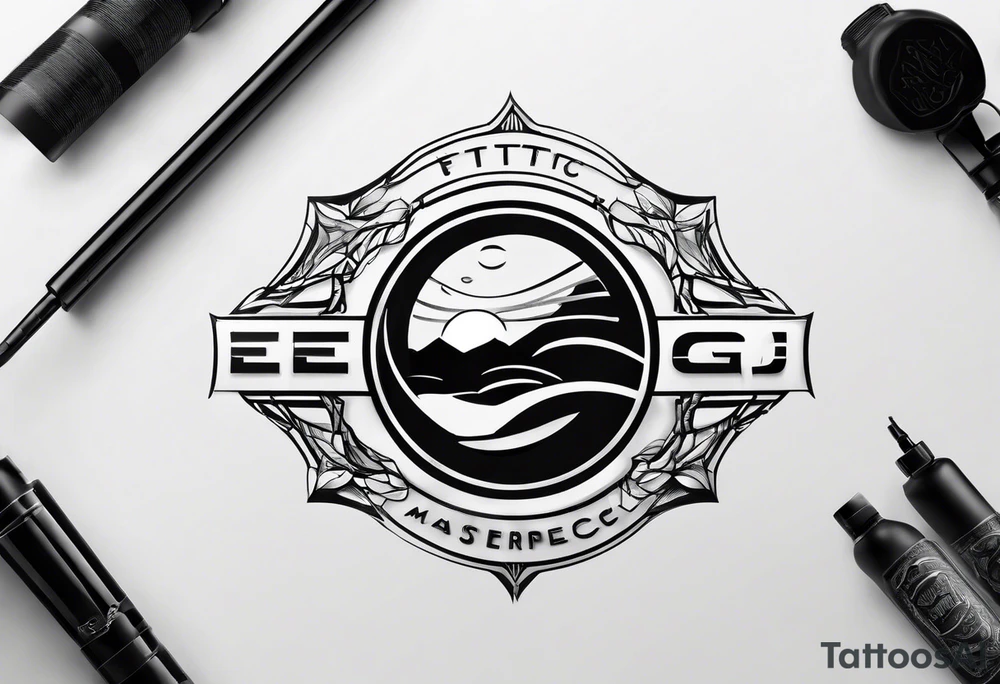 Futuristic logo with letters eegj tattoo idea