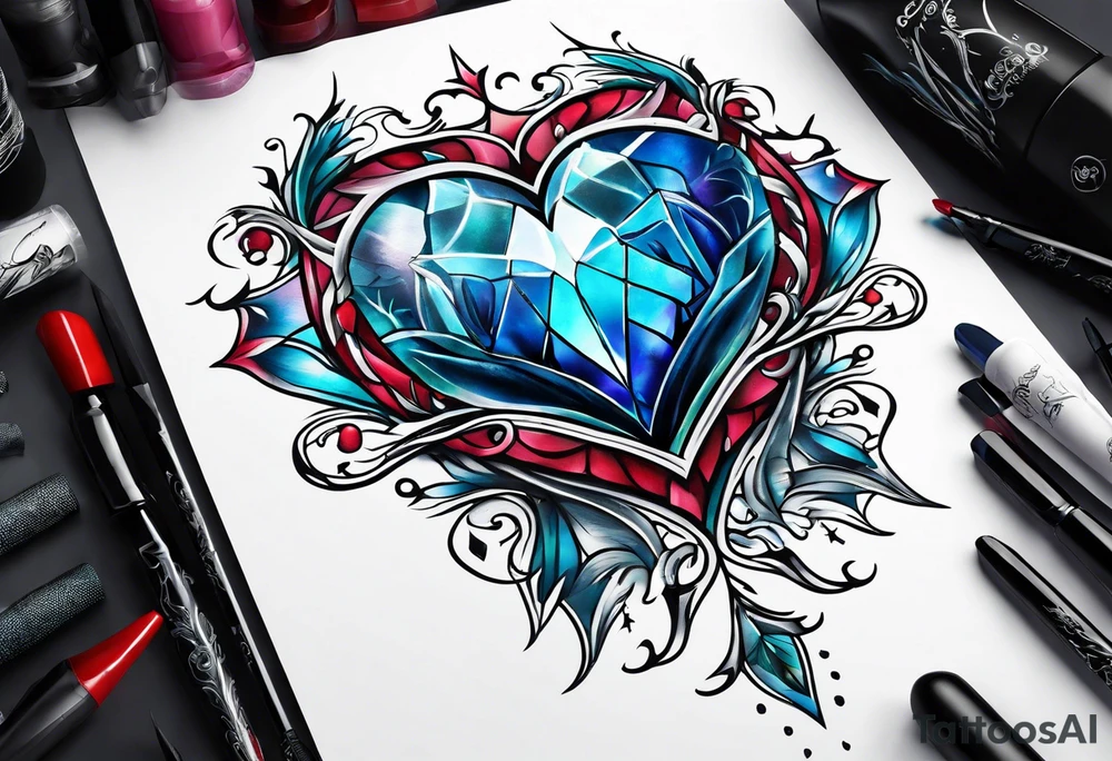 Frozen heart broken tattoo idea