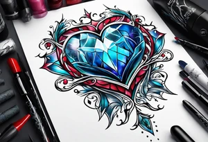 Frozen heart broken tattoo idea