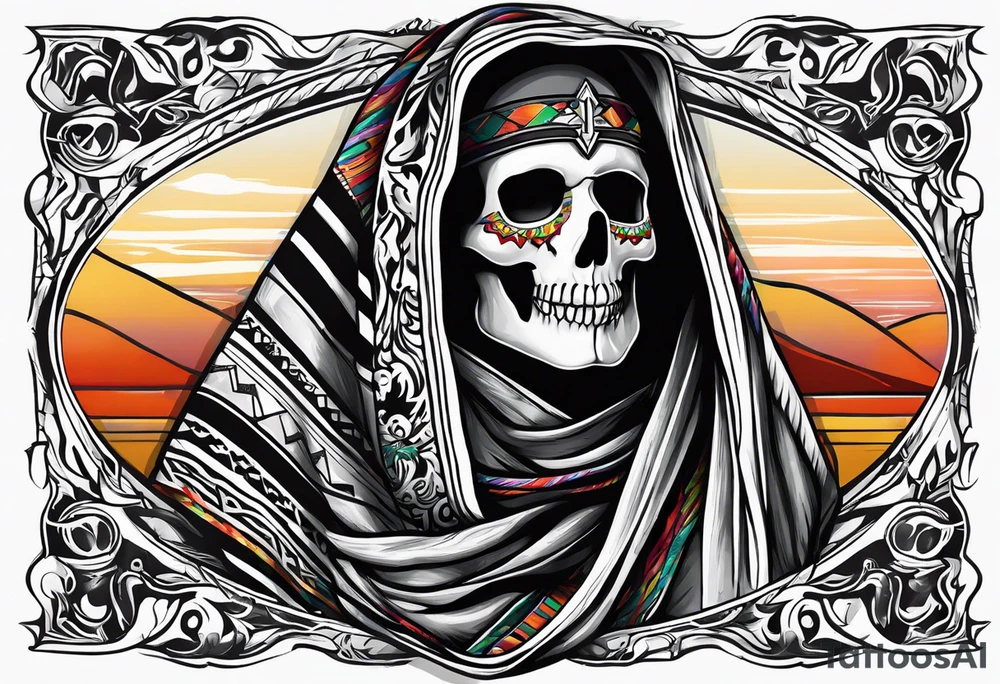 Ghost with sarape tattoo idea