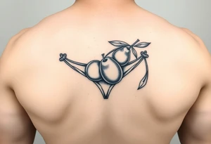 An olive wearing a thong together tattoo idea