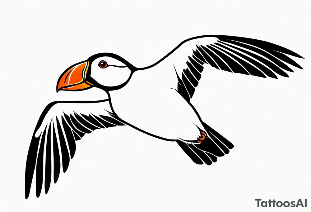 a black flying puffin 
 -  forarm Tattoo tattoo idea