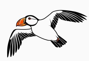 a black flying puffin 
 -  forarm Tattoo tattoo idea