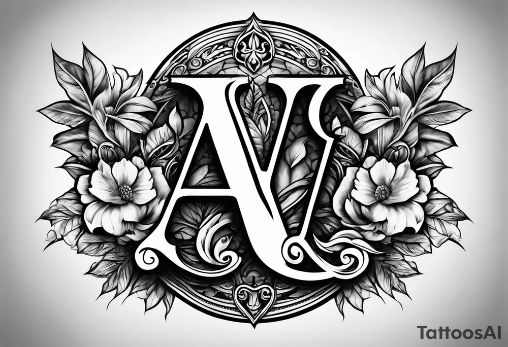 the letters A W R tattoo idea
