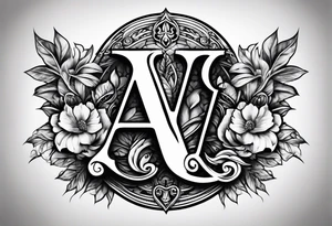 the letters A W R tattoo idea