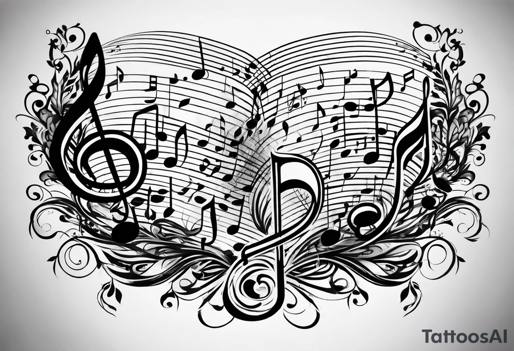 Musical notes tattoo idea