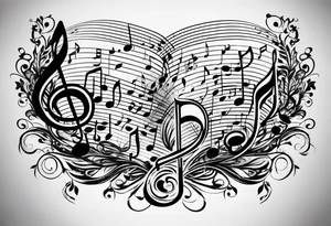Musical notes tattoo idea
