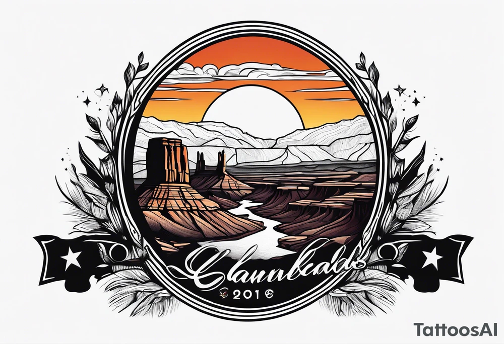 Forearm, canyonlands national park, sunset tattoo idea