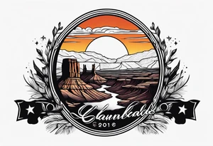 Forearm, canyonlands national park, sunset tattoo idea