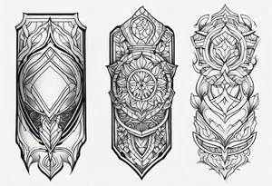 leg sleeve armor tattoo idea