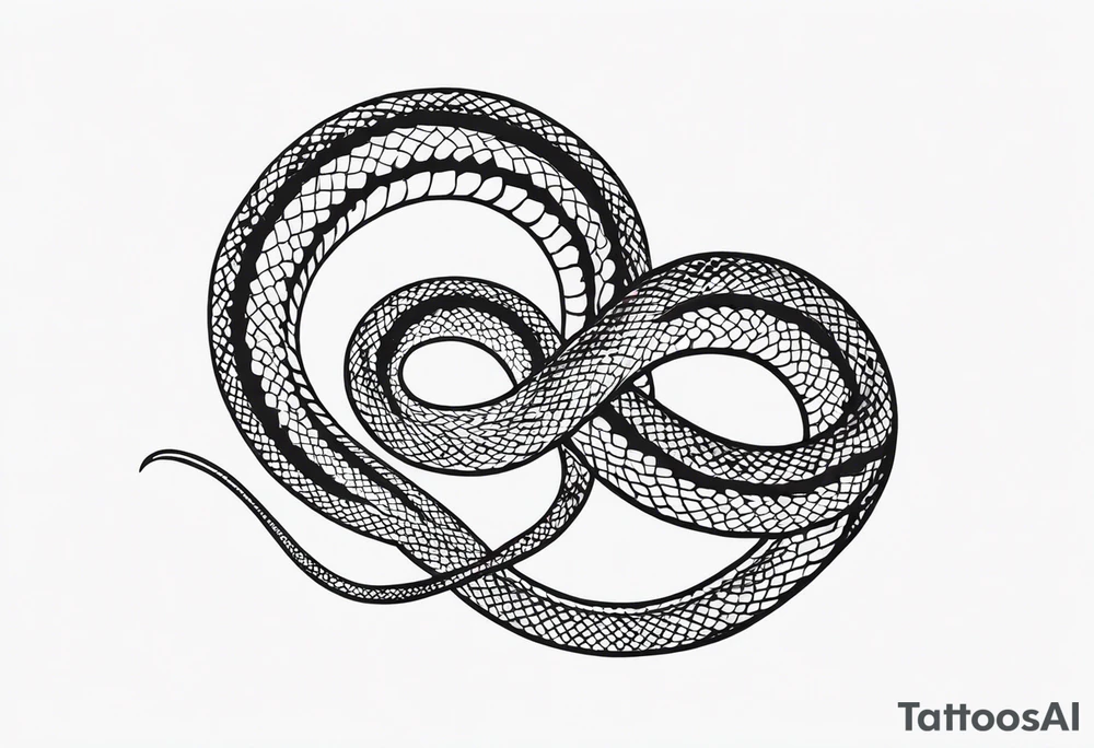 Elegant and wise snake (python), with no agressive tattoo idea