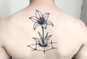 lily coming up out of the tile floor tattoo idea