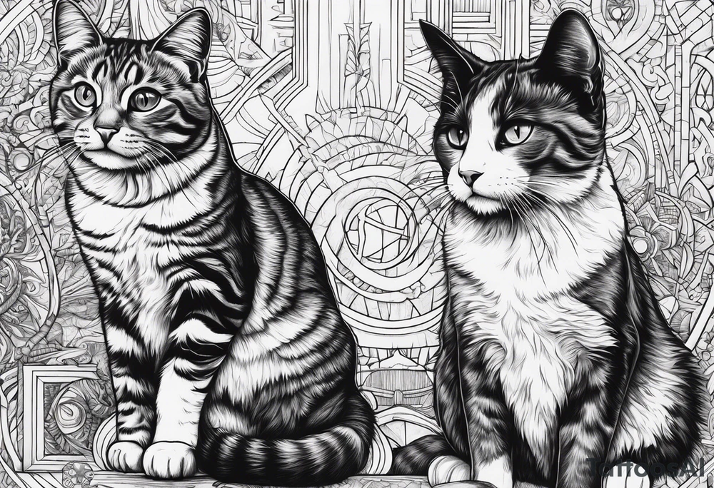 manchester united, two cats, dance music. all that combined into one art.it should be long, not wide tattoo idea