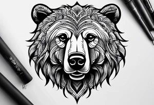 Bearhead on the left forehand tattoo idea