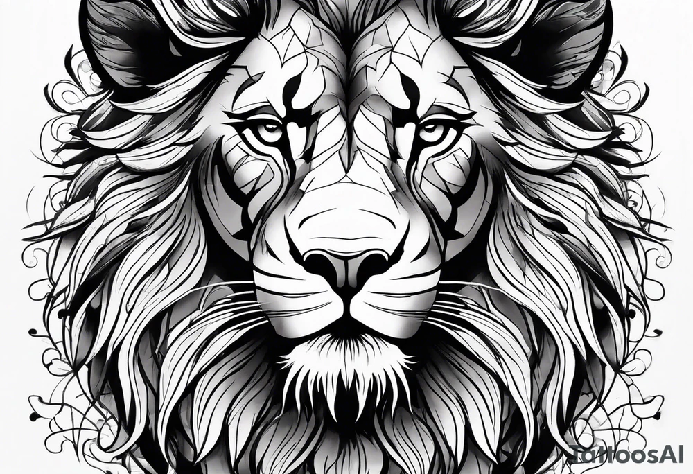 lion tattoo and popular background tattoo idea