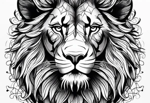 lion tattoo and popular background tattoo idea