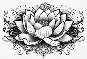 Lotus music notes tattoo idea