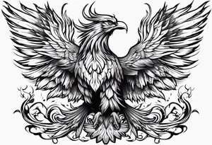 Heavy metal phoenix being reborn tattoo idea
