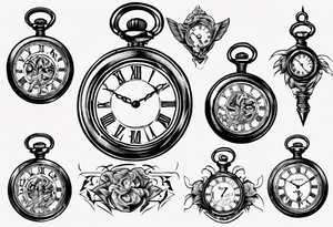 Roman numeral 4 highlighted on antient pocket watch tattoo idea