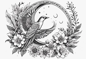 elegant
long
dainty 
spiritual 
moon 
sun 
arrow
spine
narrow
leaves
spring
phoenix
linework tattoo idea