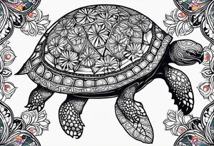 turtle with mandala shell tattoo idea