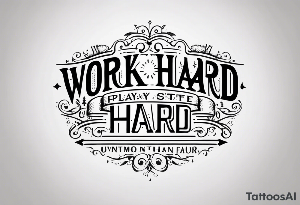 I want a tattoo containing the following two words "WORK HARD","PLAY HARD" tattoo idea